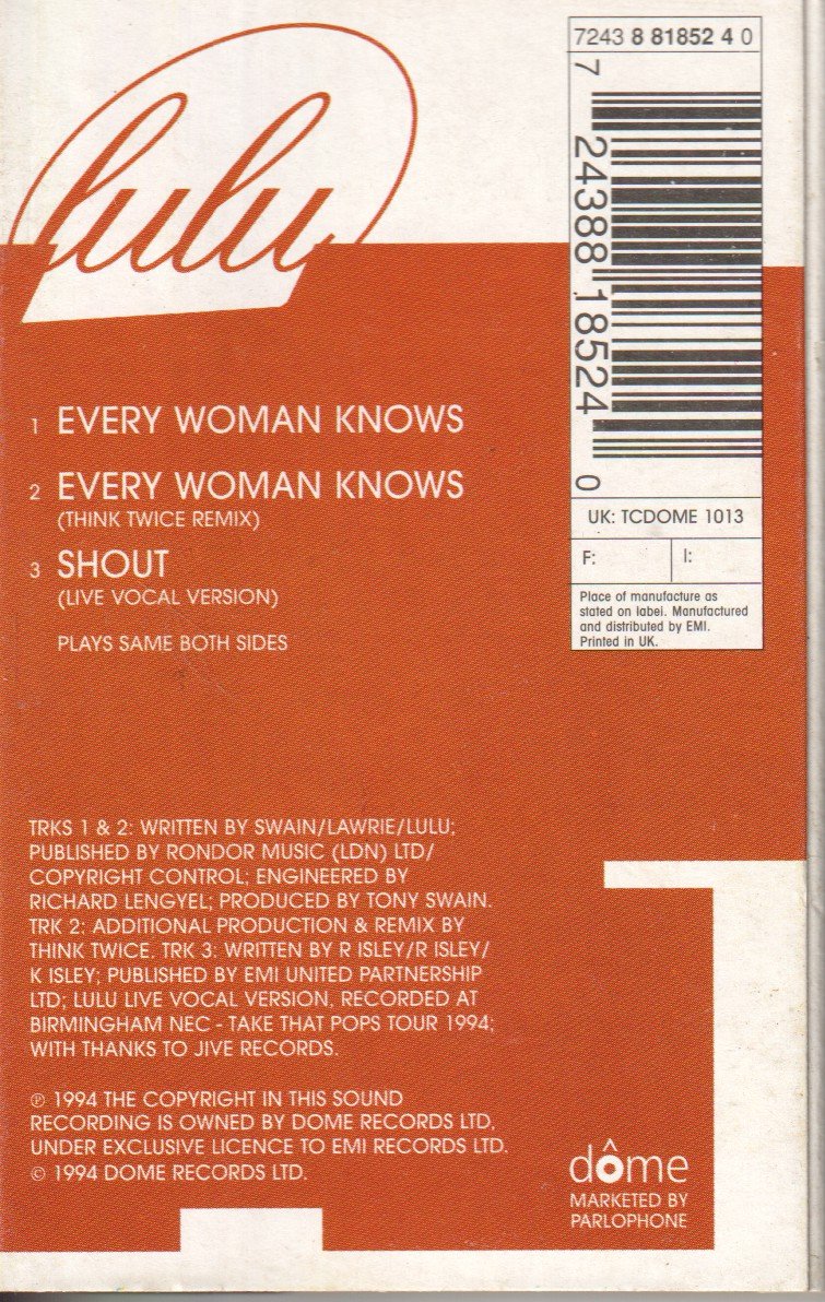 Lulu - Every Woman Knows - Cassette