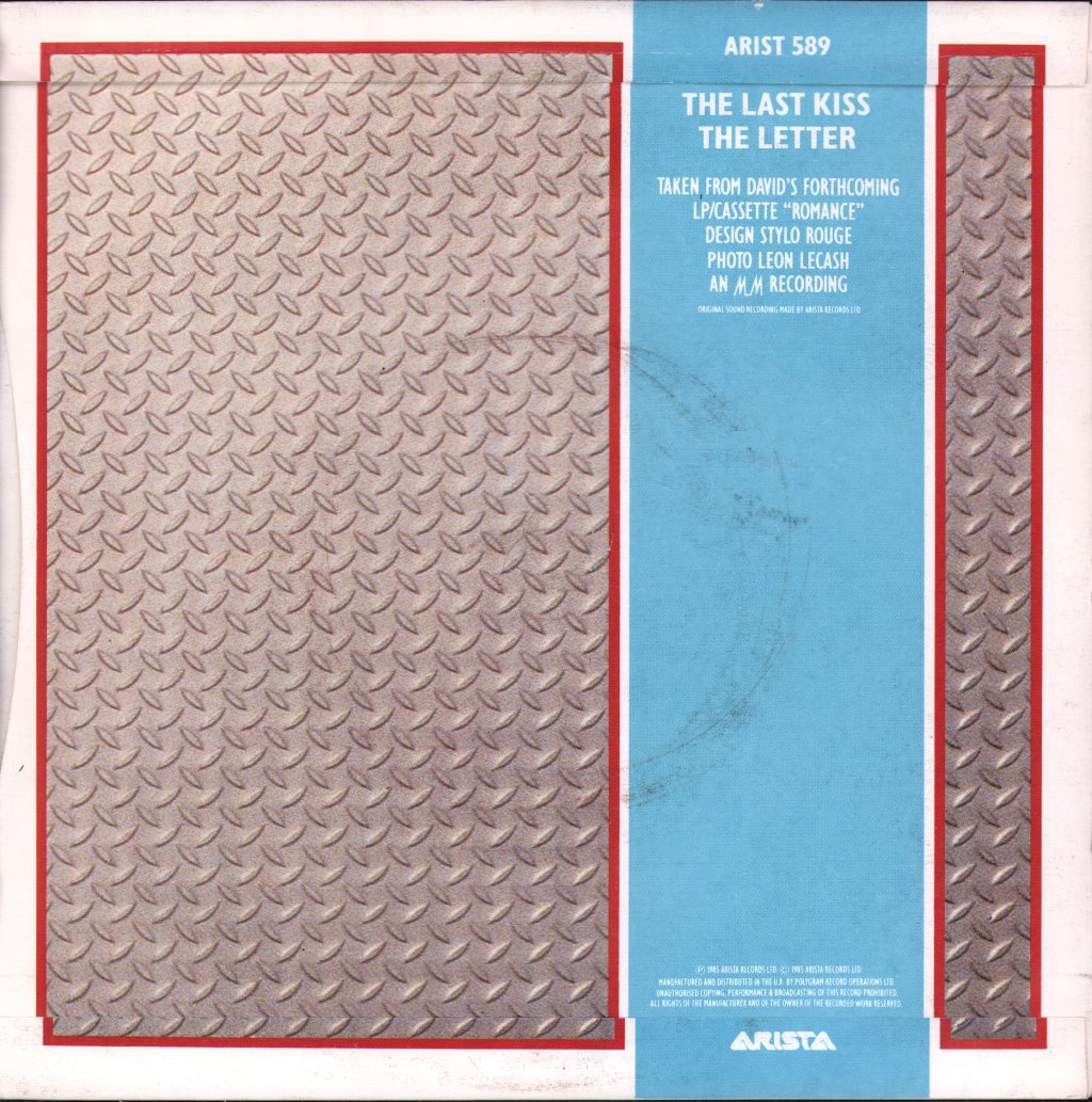 David Cassidy - Last Kiss - 7 Inch