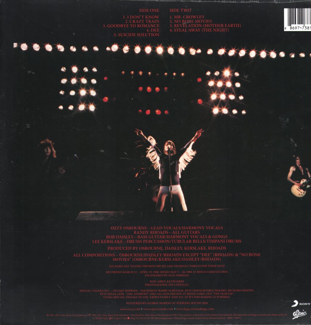 Ozzy Osbourne - Blizzard Of Ozz - Lp