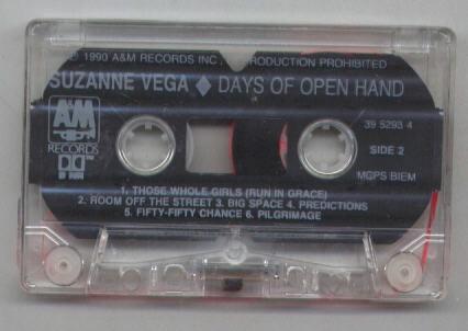 Suzanne Vega - Days Of Open Hand - Cassette