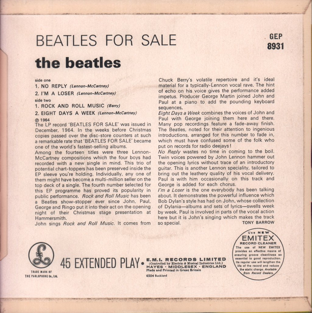 Beatles - For Sale - 7 Inch