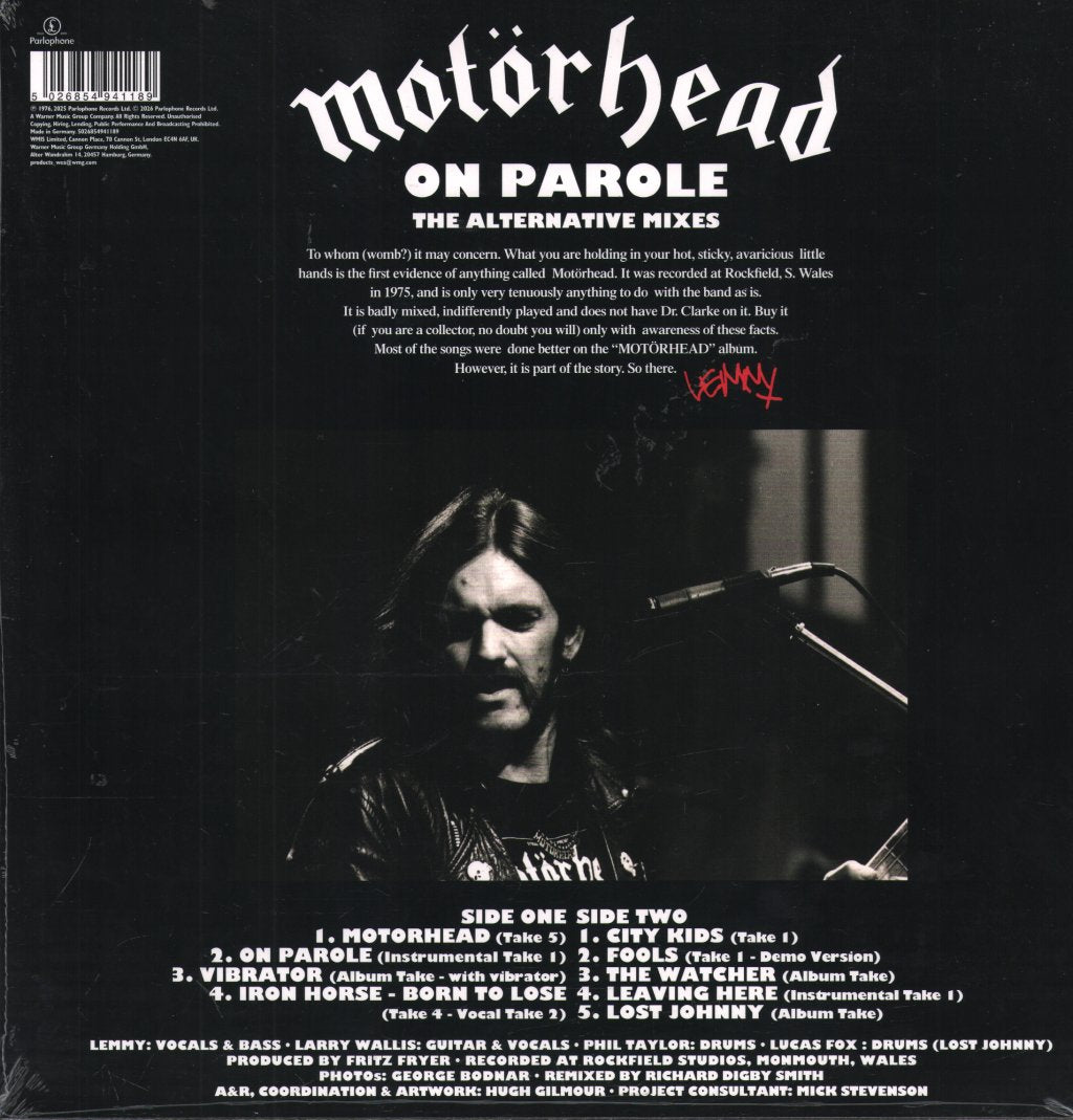 Motorhead - On Parole: The Alternative Mixes - Lp