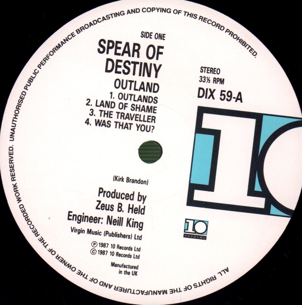 Spear Of Destiny - Outland - Lp