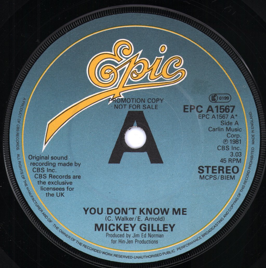 Mickey Gilley - You Don't Know Me - 7 Inch