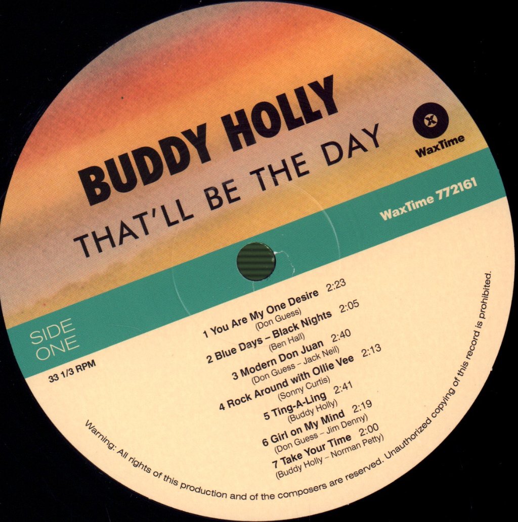 Buddy Holly - That'll Be The Day - Lp