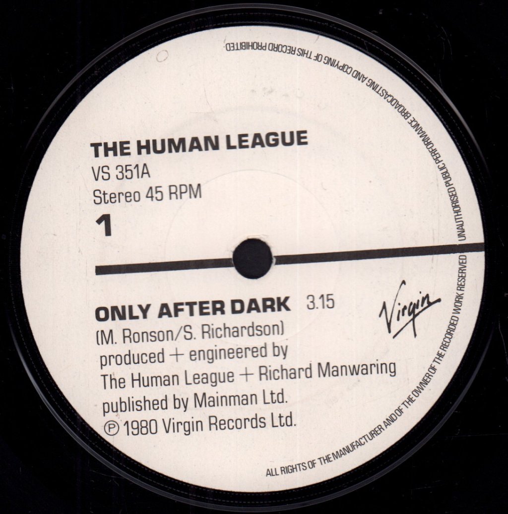 Human League - Only After Dark - 7 Inch