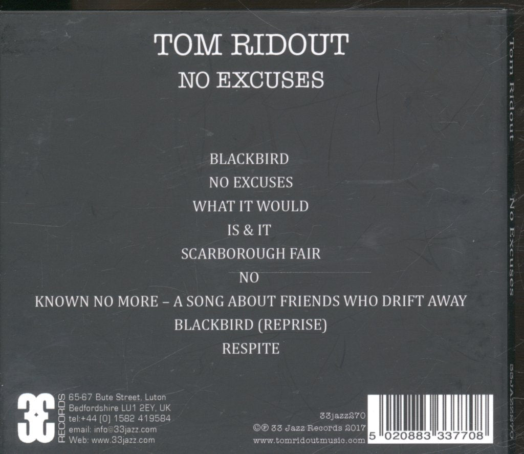 Tom Ridout - No Excuses - Cd