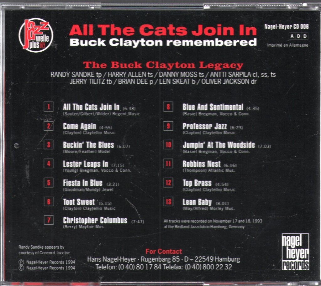 Buck Clayton Legacy - All The Cats Join In - Buck Clayton Remembered - Cd