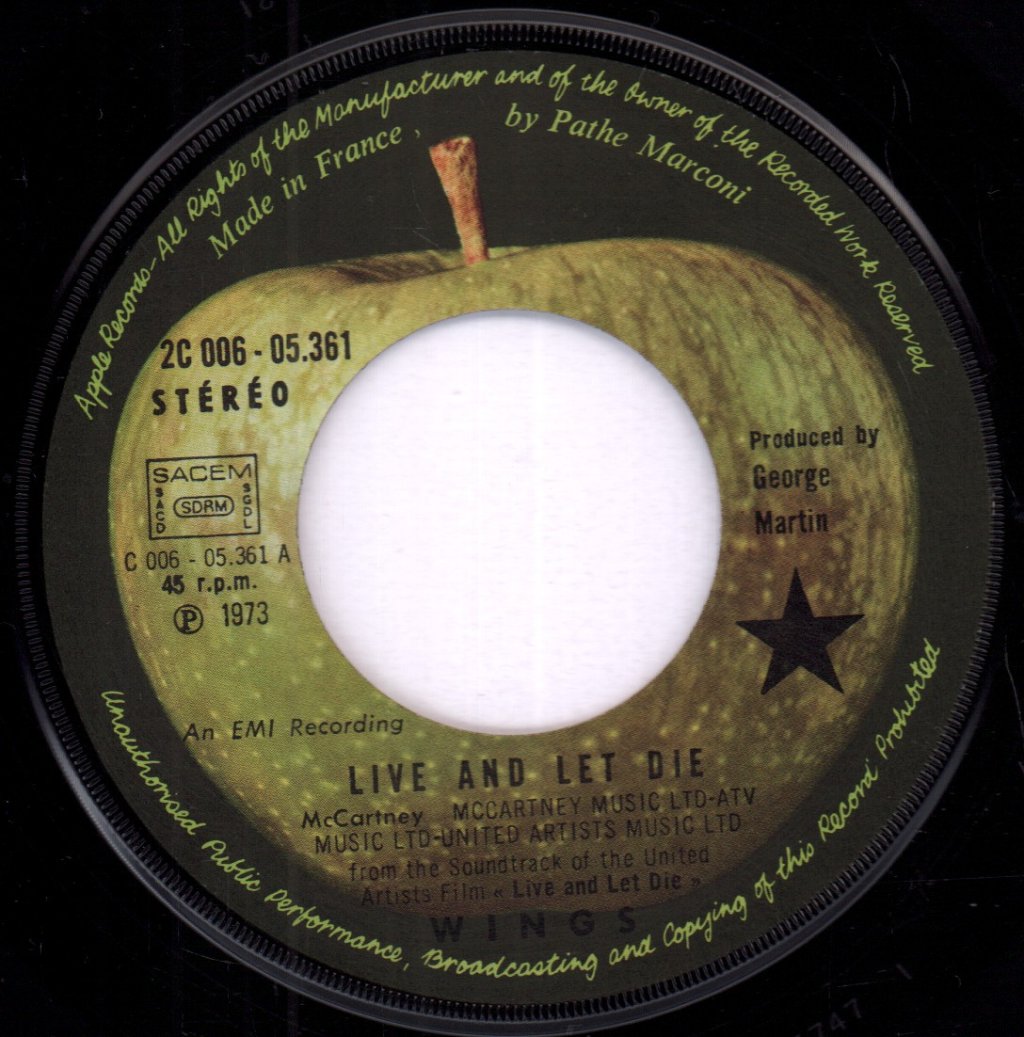 Wings (Paul McCartney's Group) - Live And Let Die - 7 Inch