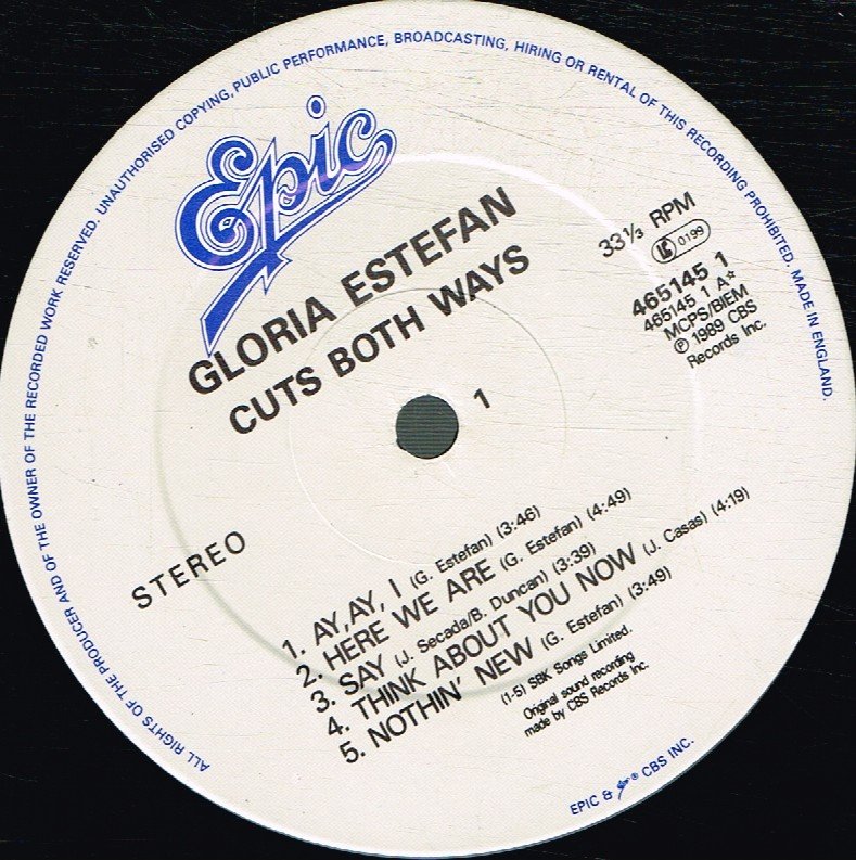 Gloria Estefan - Cuts Both Ways - Lp