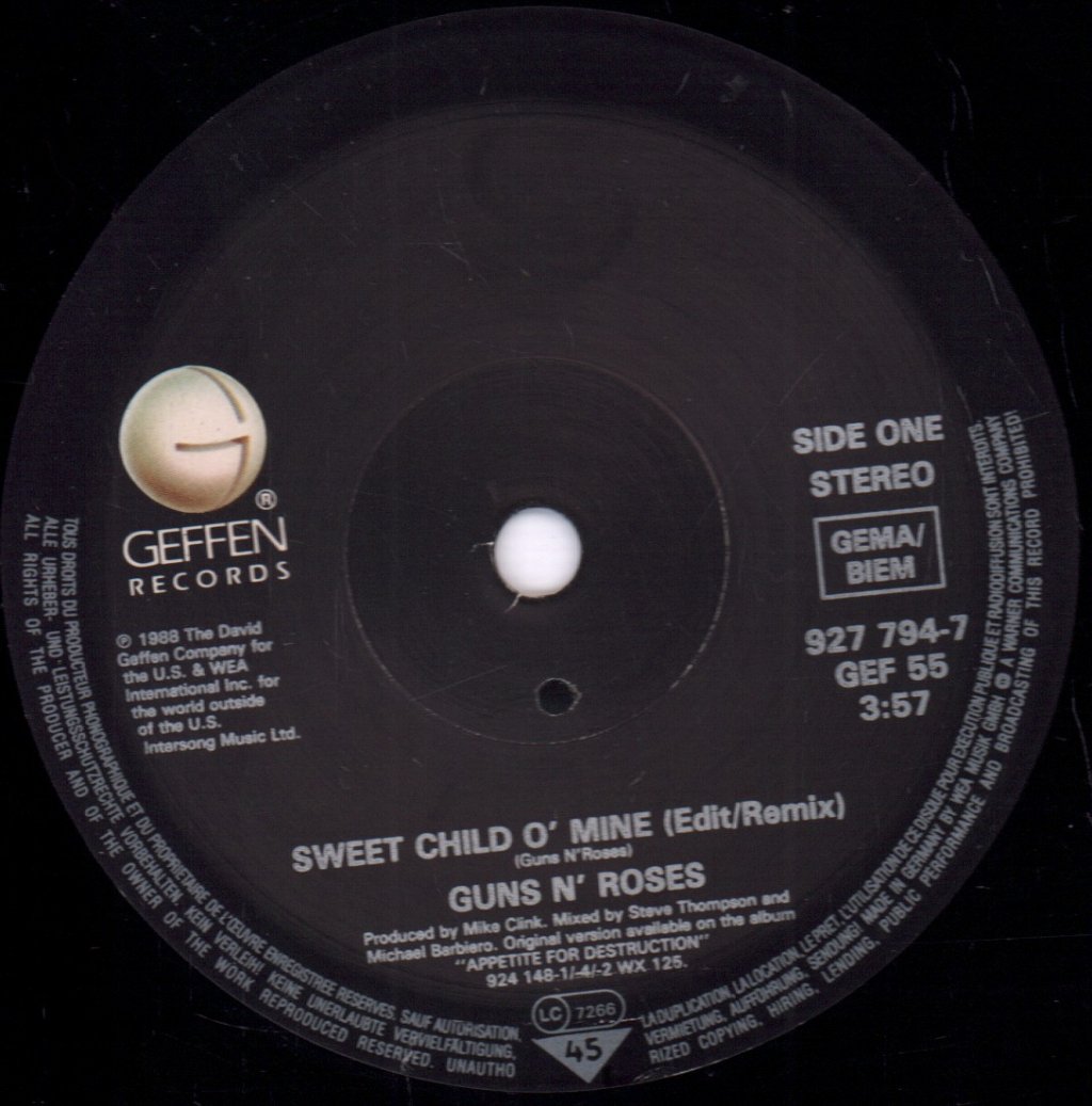 Guns N Roses - Sweet Child O Mine - 7 Inch
