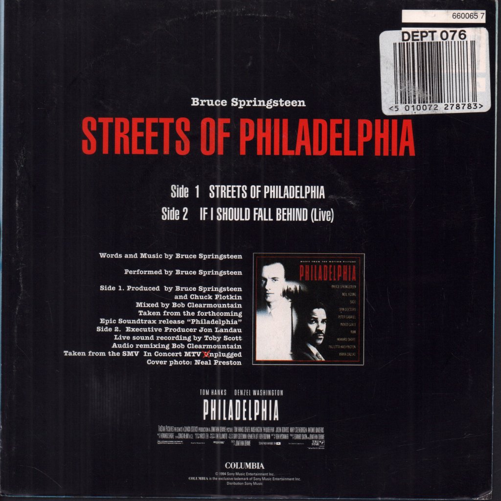 Bruce Springsteen - Streets Of Philadelphia - 7 Inch
