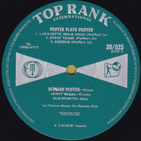 Bernard Peiffer - Peiffer Plays Peiffer - Lp