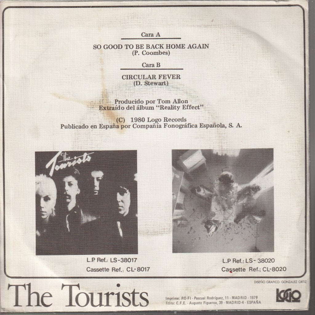 Tourists - So Good To Be Back Home Again = Que Bueno Es Volver A Casa - 7 Inch