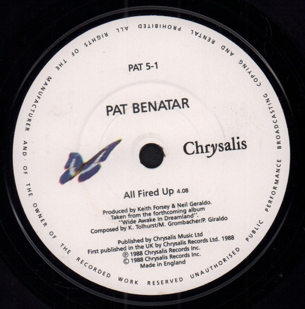 Pat Benatar - All Fired Up - 7 Inch