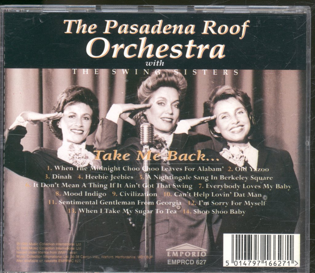 Pasadena Roof Orchestra With The Swing Sisters - Take Me Back - Cd