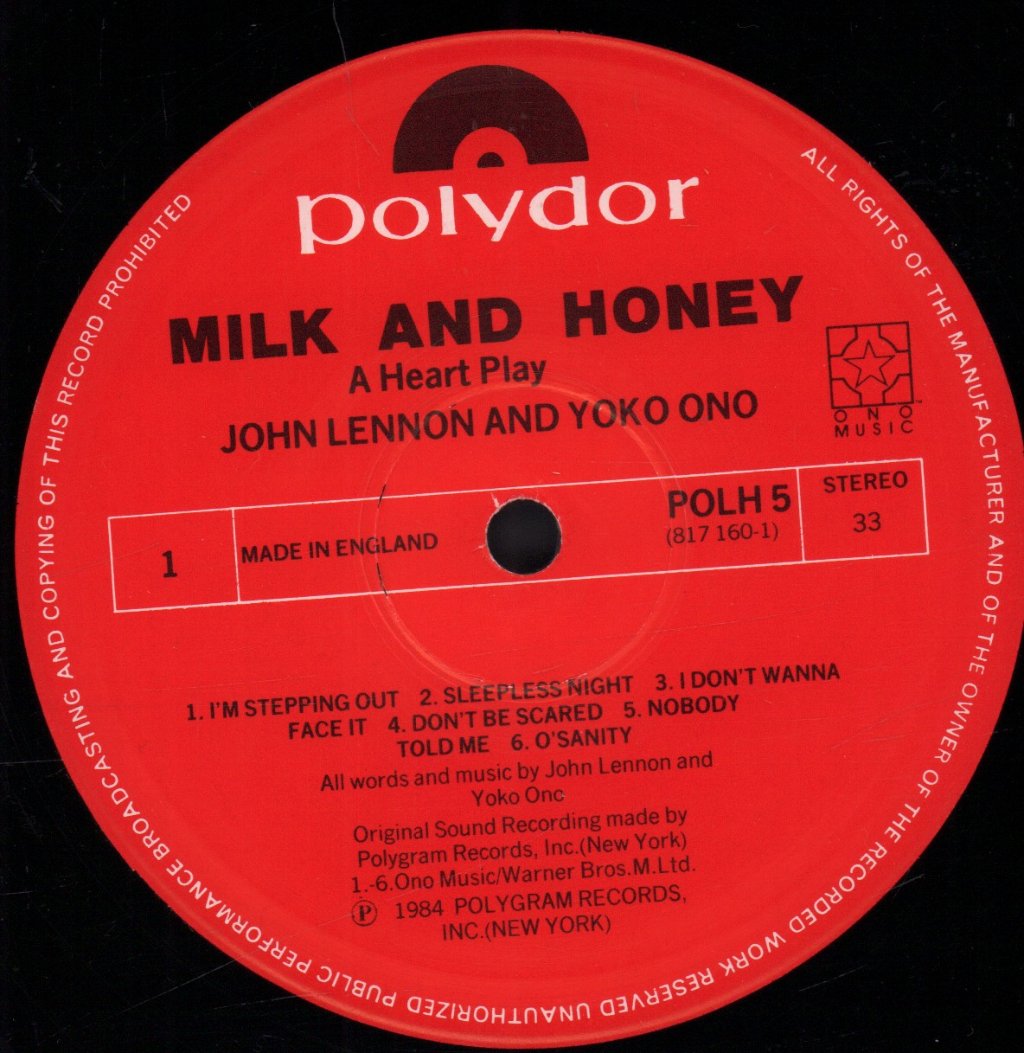 John Lennon And Yoko Ono - Milk And Honey - Lp