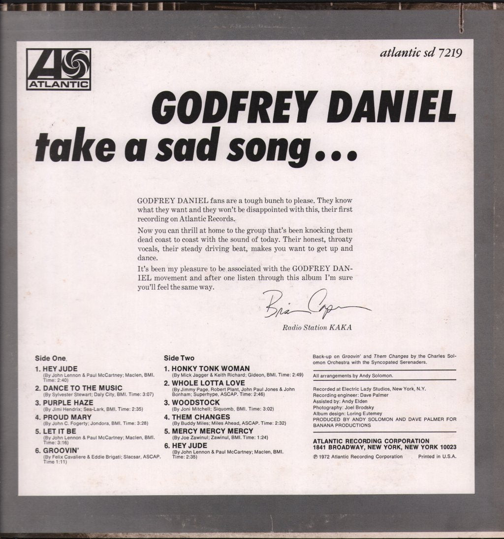 Godfrey Daniel - Take A Sad Song... - Lp