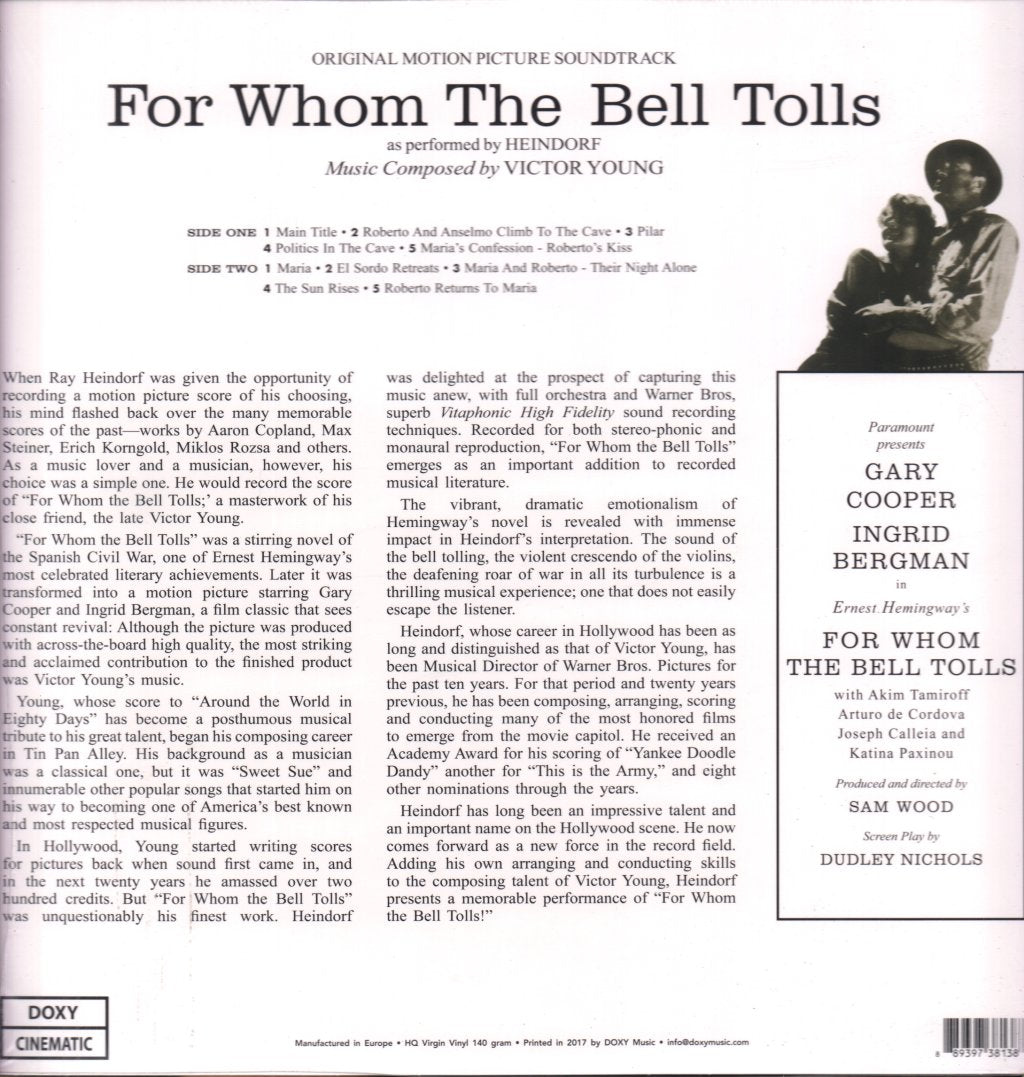 Ray Heindorf - For Whom The Bell Tolls Original Motion Picture Soundtrack - Lp