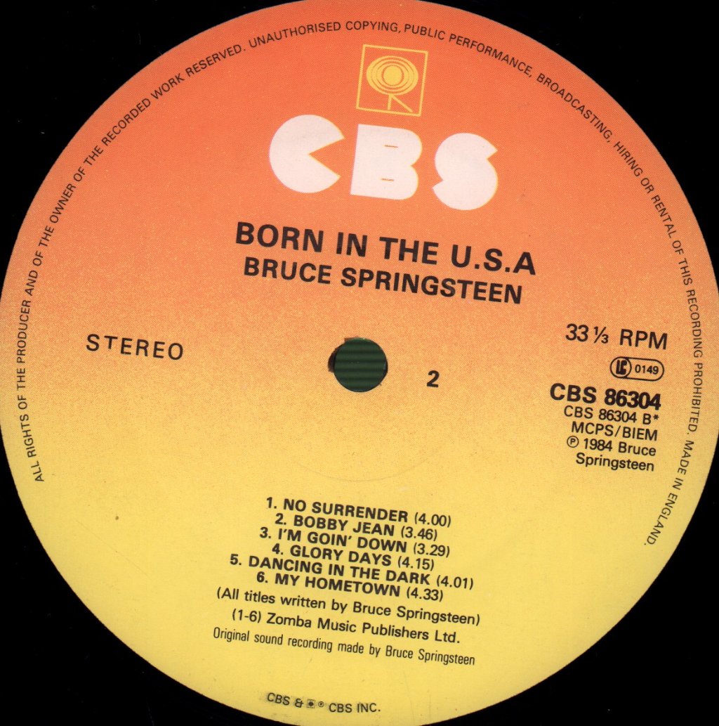 Bruce Springsteen - Born In The Usa - Lp