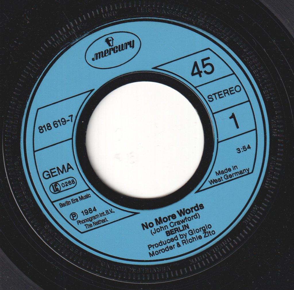 Berlin - No More Words - 7 Inch
