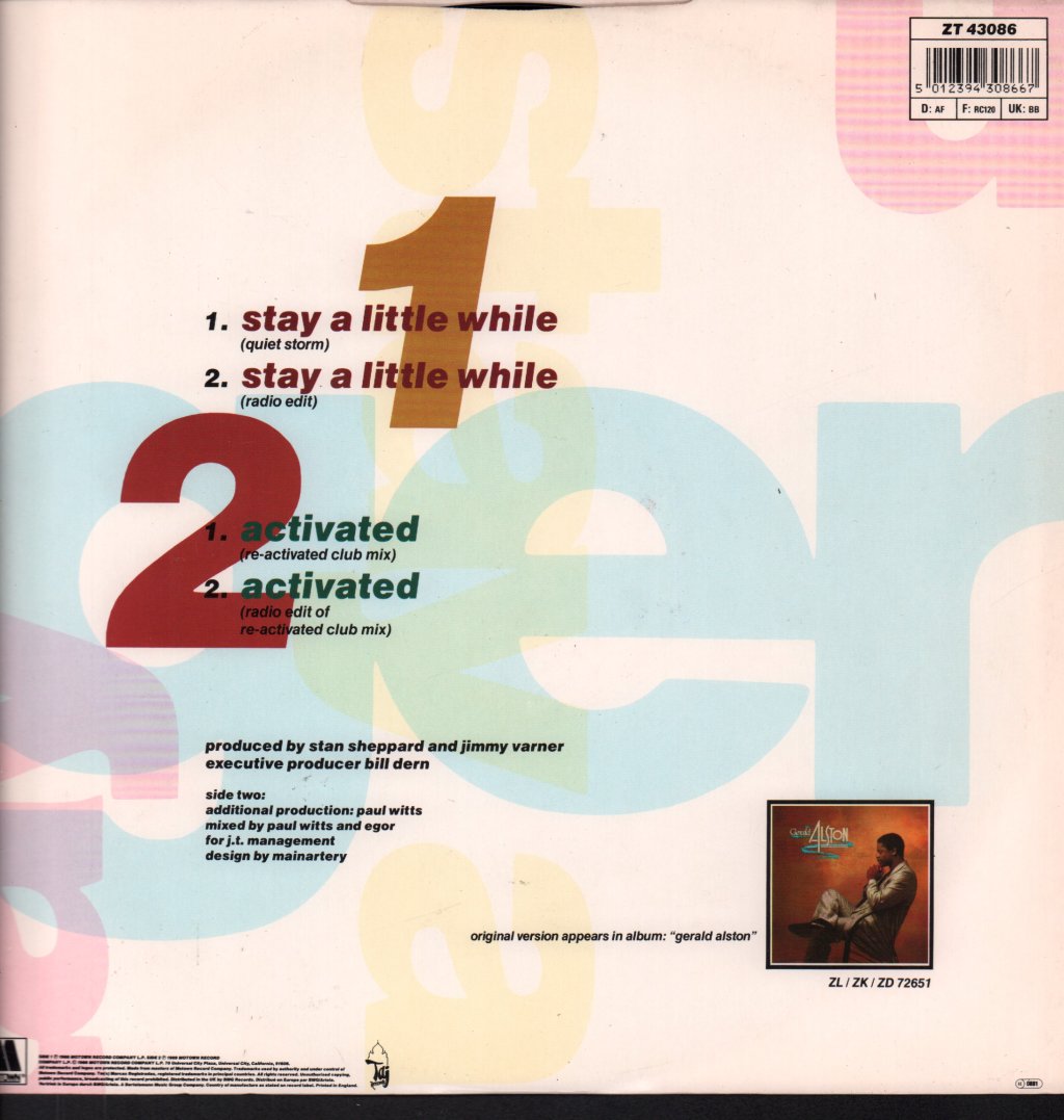 Gerald Alston - Stay A Little While - 12 Inch