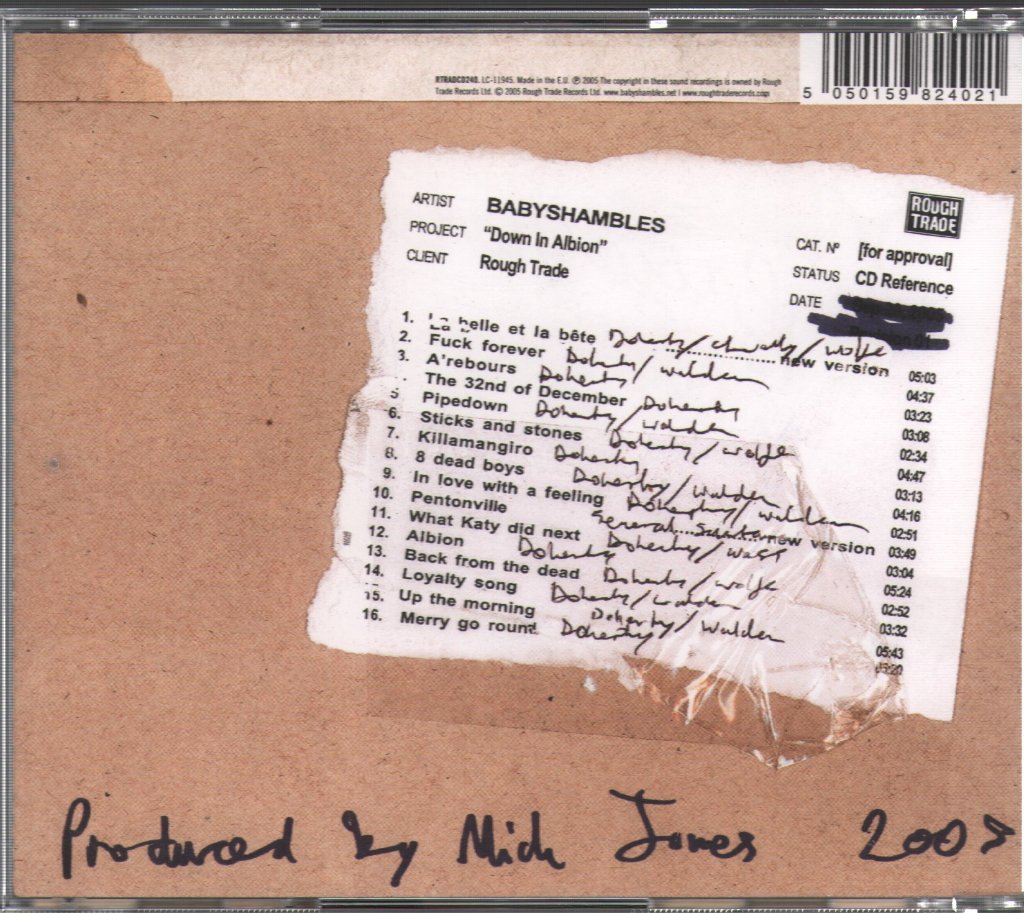 Babyshambles - Down In Albion - Cd