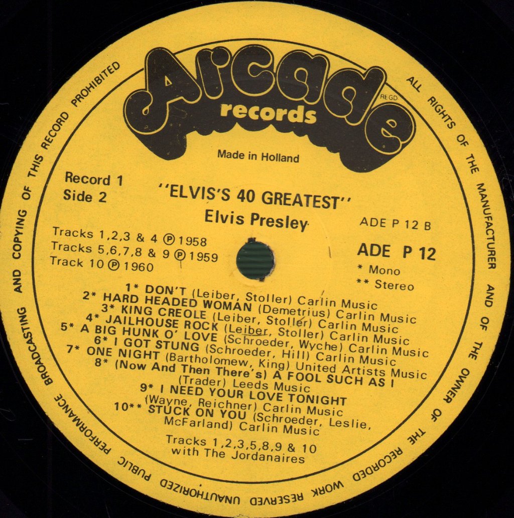Elvis Presley - 40 Greatest - Double Lp