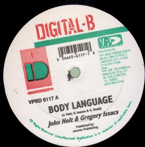 John Holt And Gregory Isaacs/Lukie D - Body Language/Lonely Is The Night - 12 Inch