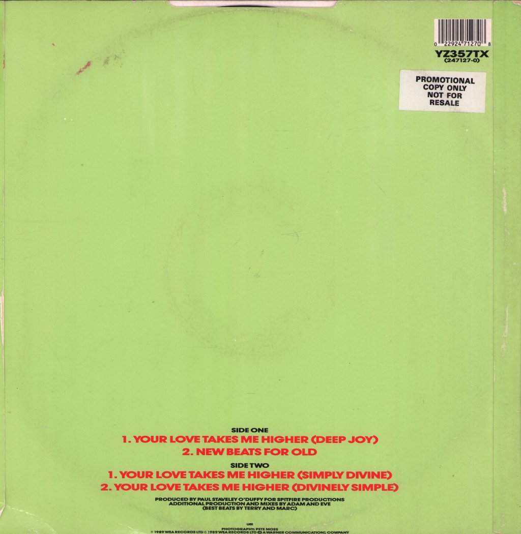 Beloved - Your Love Takes Me Higher - 12 Inch
