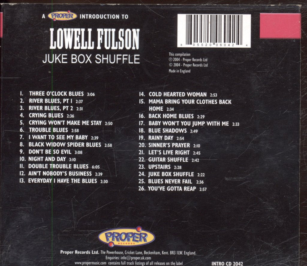 Lowell Fulson - A Proper Introduction To Lowell Fulson - Juke Box Shuffle - Cd