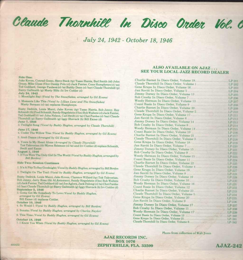 Claude Thornhill - In Disco Order Vol. 6 - Lp