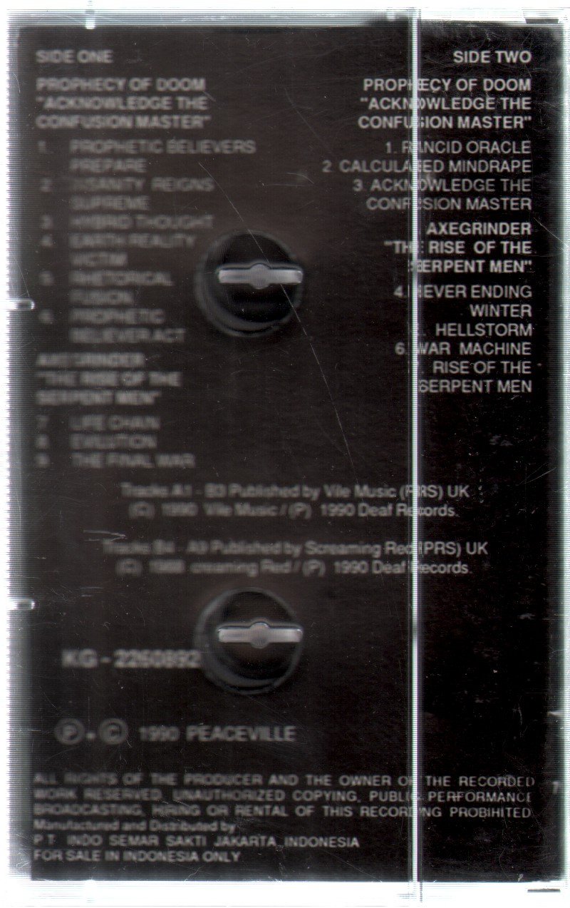 Prophecy Of Doom - Acknowledge The Confusion Master - Cassette