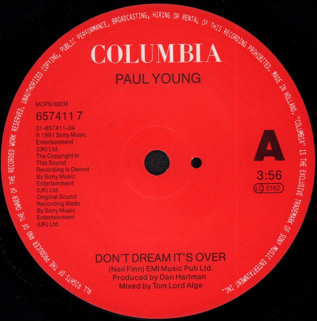 Paul Young - Don't Dream It's Over - 7 Inch