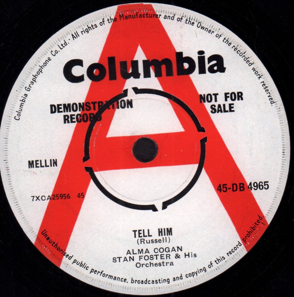 Alma Cogan - Tell Him - 7 Inch