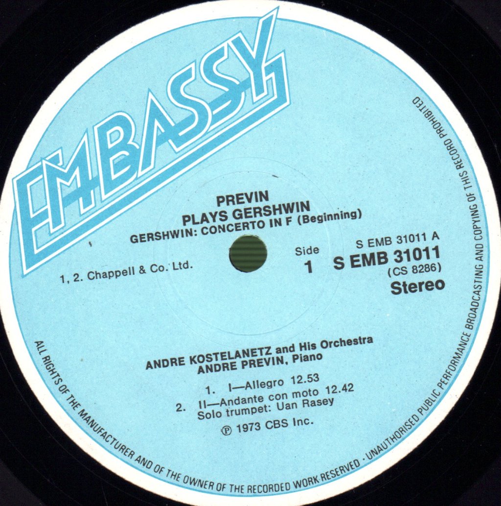 André Previn - Previn Plays Gershwin - Lp