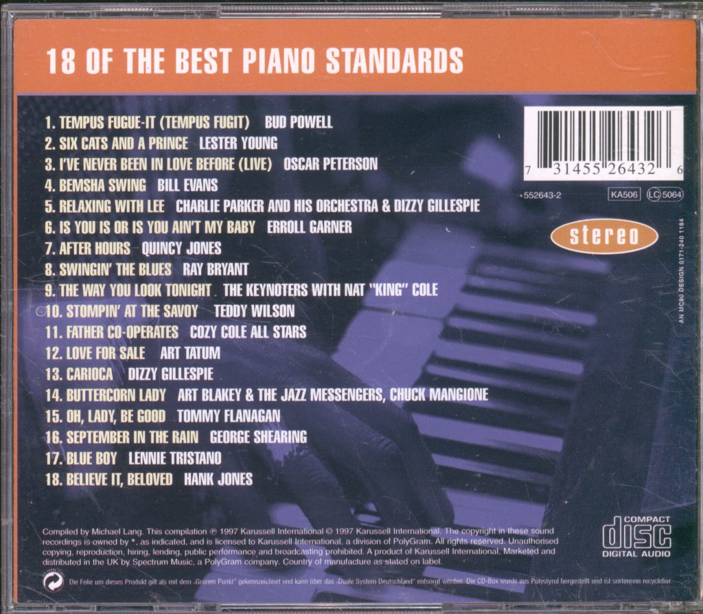Various Artists - After Hours - 18 Of The Best Piano Standards - Cd