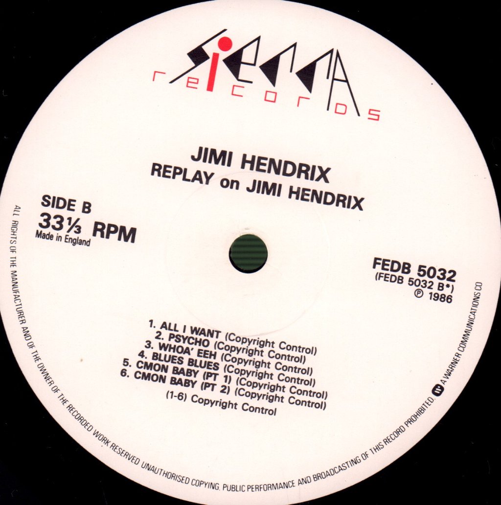 Jimi Hendrix - Replay On Jimi Hendrix - Lp