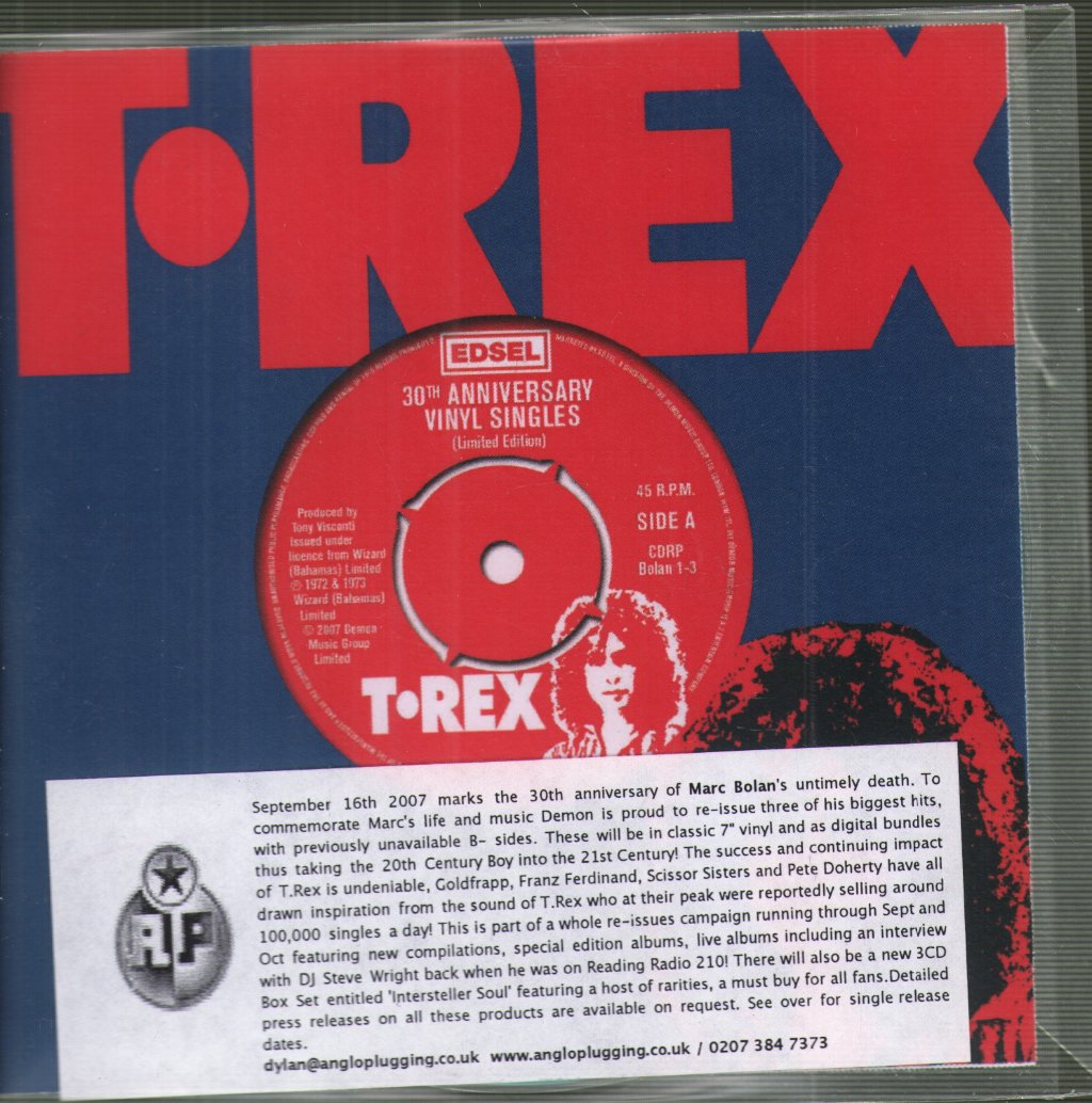 Marc Bolan - 30th Anniversary Vinyl Singles - Cdr