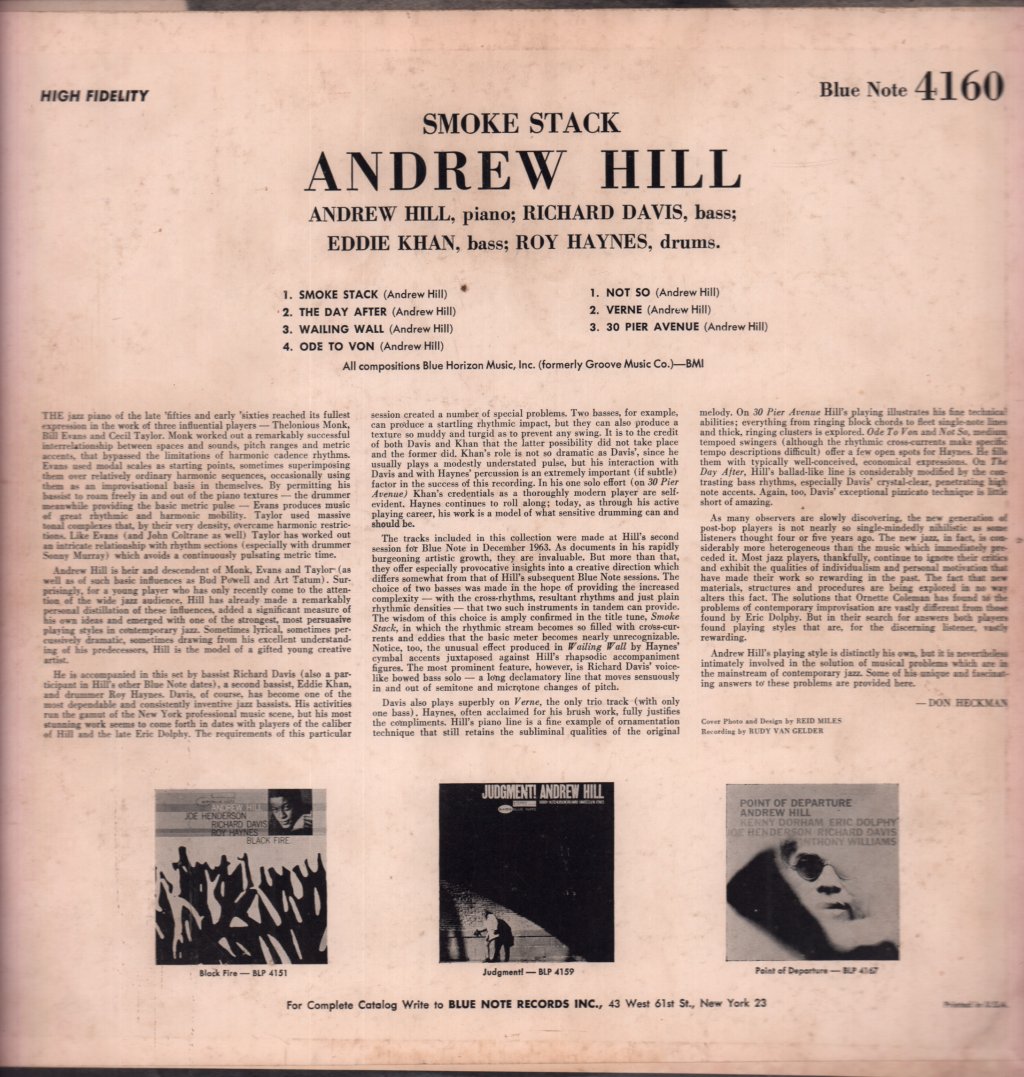 Andrew Hill - Smoke Stack - Lp