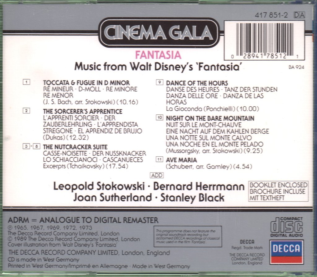 Various Artists - Music From Walt Disney's Fantasia - Cd