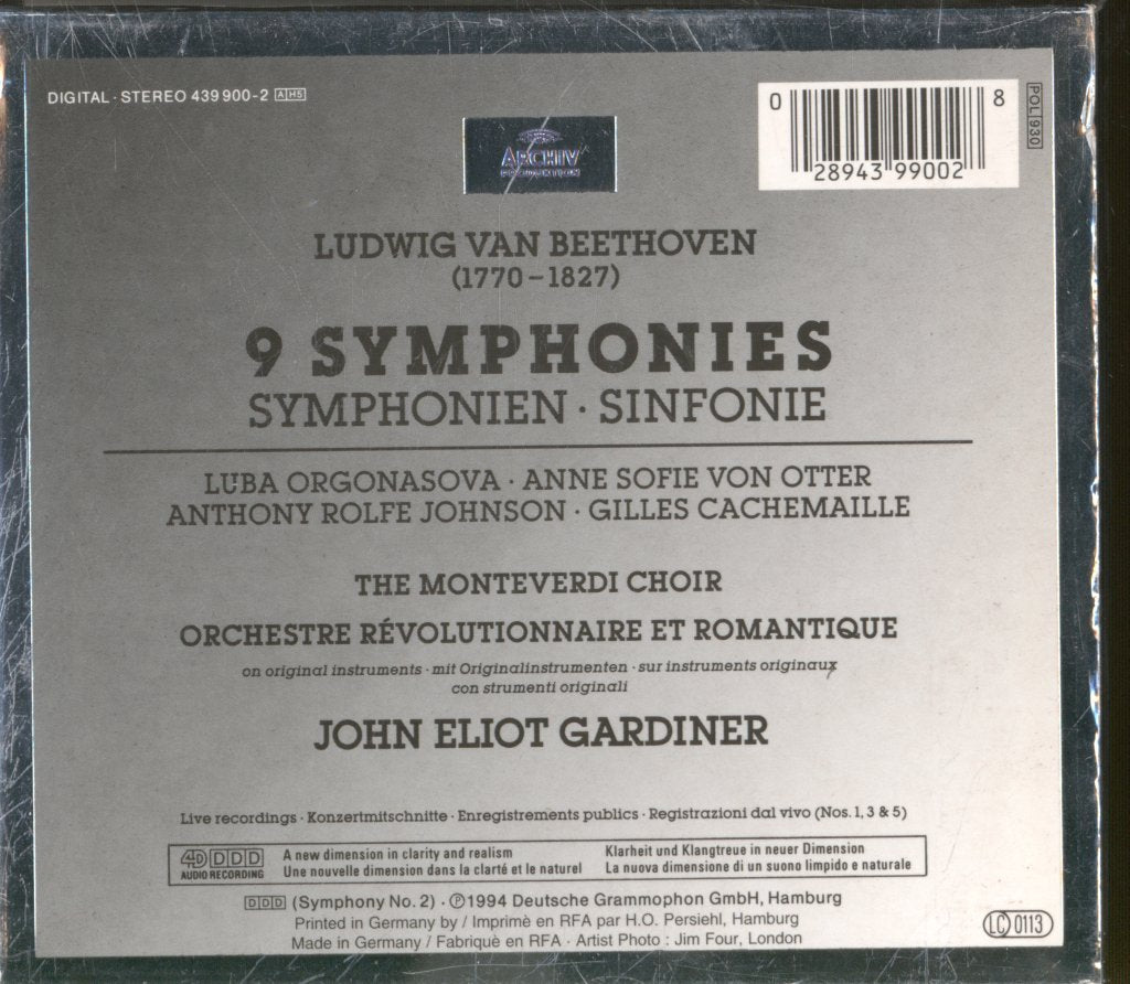Orchestre Révolutionnaire Et Romantique, John Elliot Gardiner - Beethoven - 9 Symphonies - Cd Set