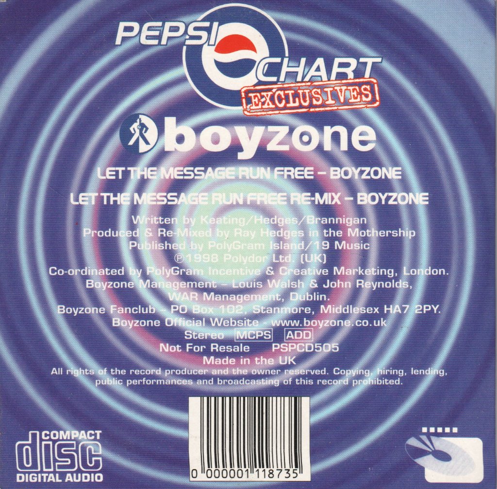 Boyzone (Boy Band) - Let The Message Run Free - Cd
