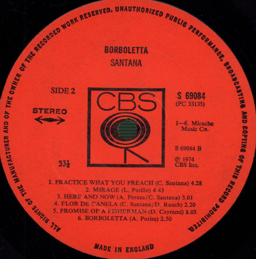 Santana - Borboletta - Lp
