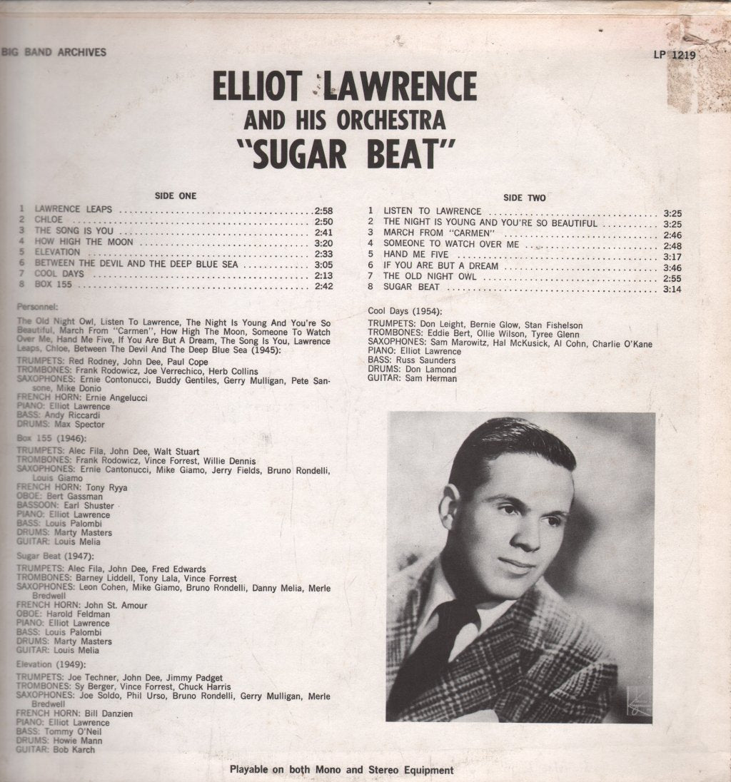 Elliot Lawrence And His Orchestra - Sugar Beat - Lp