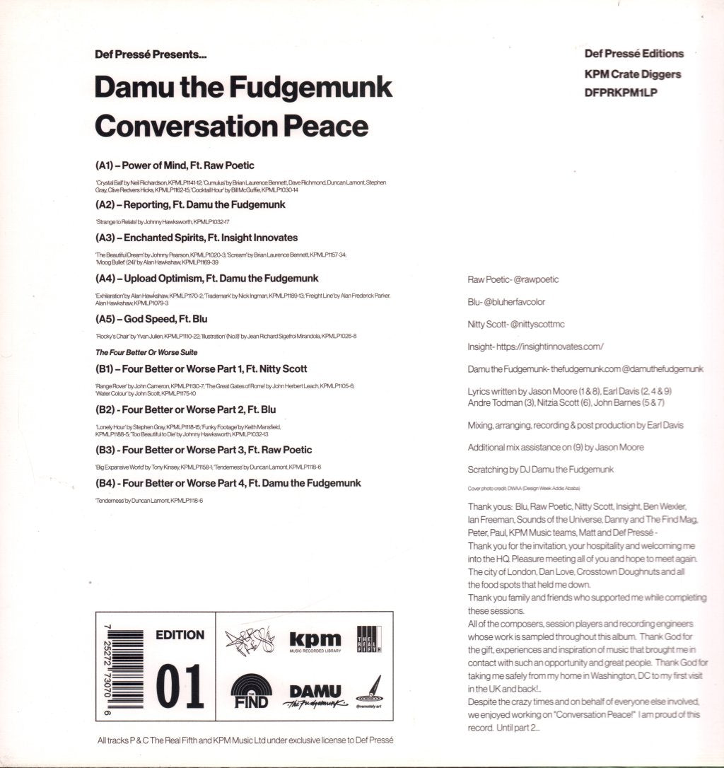 Damu the Fudgemunk - Conversation Peace - Lp