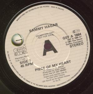 Sammy Hagar - Piece Of My Heart - 7 Inch