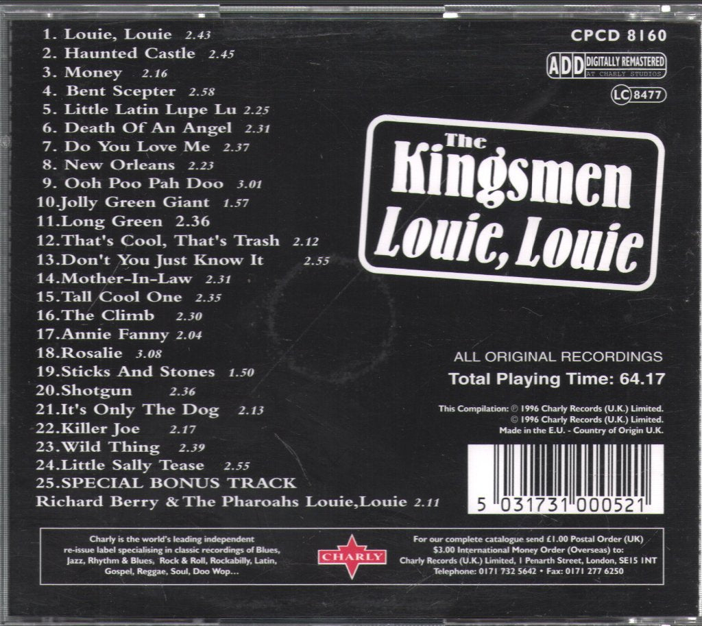 Kingsmen - Louie, Louie - Cd