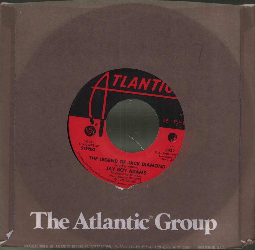 Jay Boy Adams - Legend Of Jack Diamond - 7 Inch