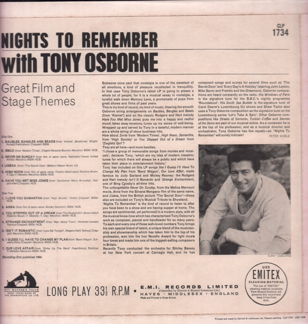 Tony Osborne - Nights To Remember - Lp